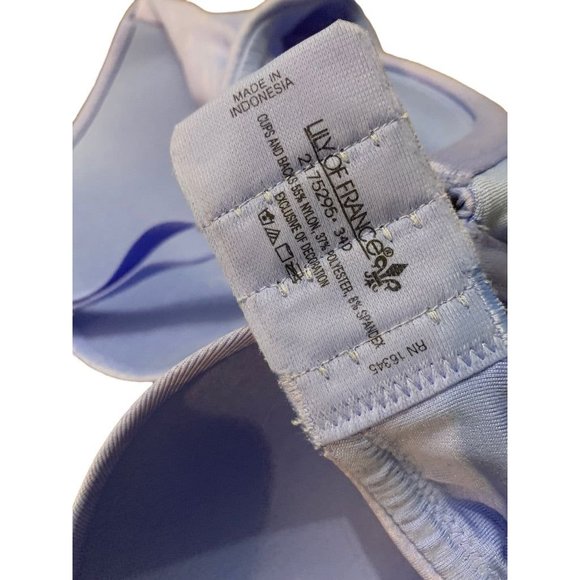 34D Lily of France Personalized Push Up Bra New Periwinkle Padded Underwire - Picture 8 of 8